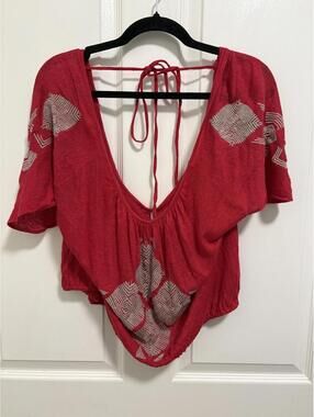 Free People Ponce De Leon Embroidered Bohemian Top Size S